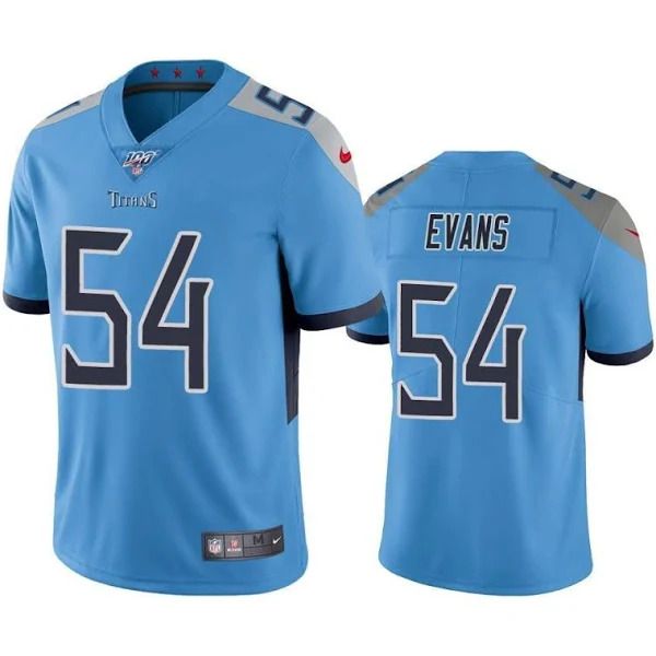 Men Tennessee Titans 54 Rashaan Evans Nike Light Blue 100th Vapor Limited NFL Jersey